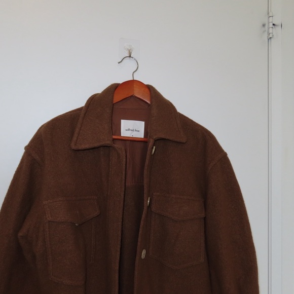 Aritzia - Wilfred Free Wool Shacket - dark brown - Picture 2 of 5